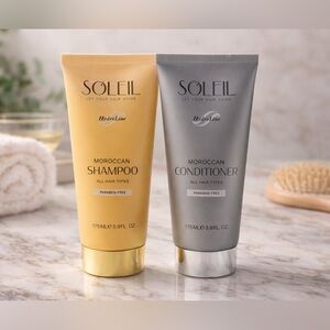 Soleil HydroLine Moroccan Shampoo & Conditioner Set 5.9 oz Each. Paraben-Free